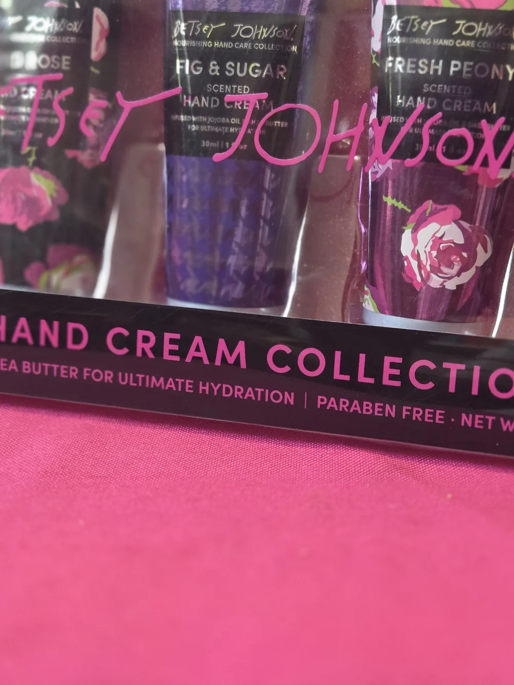 Betsey Johnson 7pc Vivid Rose & Floral Hand Cream Collection - Pink